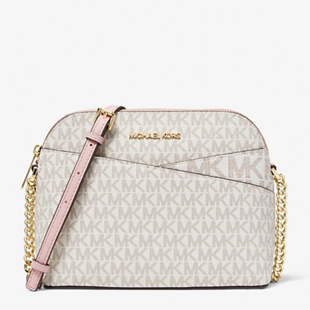 MICHAEL KORS
Jet Set Travel Medium Logo Dome Crossbody Bag
Powder Blush Mult NWT